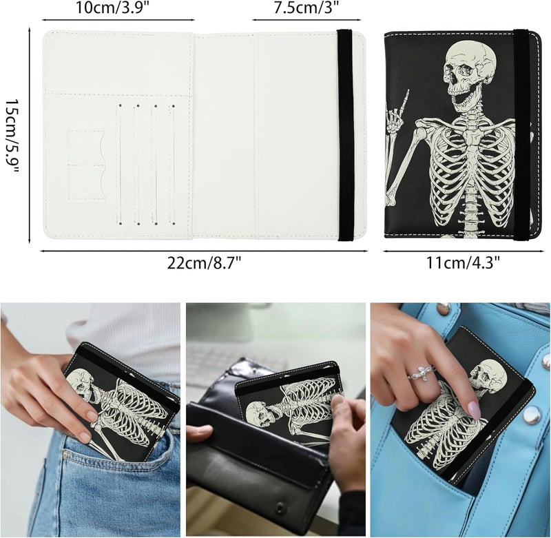 bassyil OK Skull Passport Holder for Women and Men PU Leather Passport Cover for Travel - Image 5